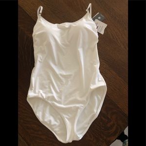 Athleta skinny strap ring one piece swimsuit. Med